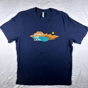 Pedro the Lion Band T-Shirt Mens 2XL Navy Blue Graphic Tee Bella Canvas Cotton